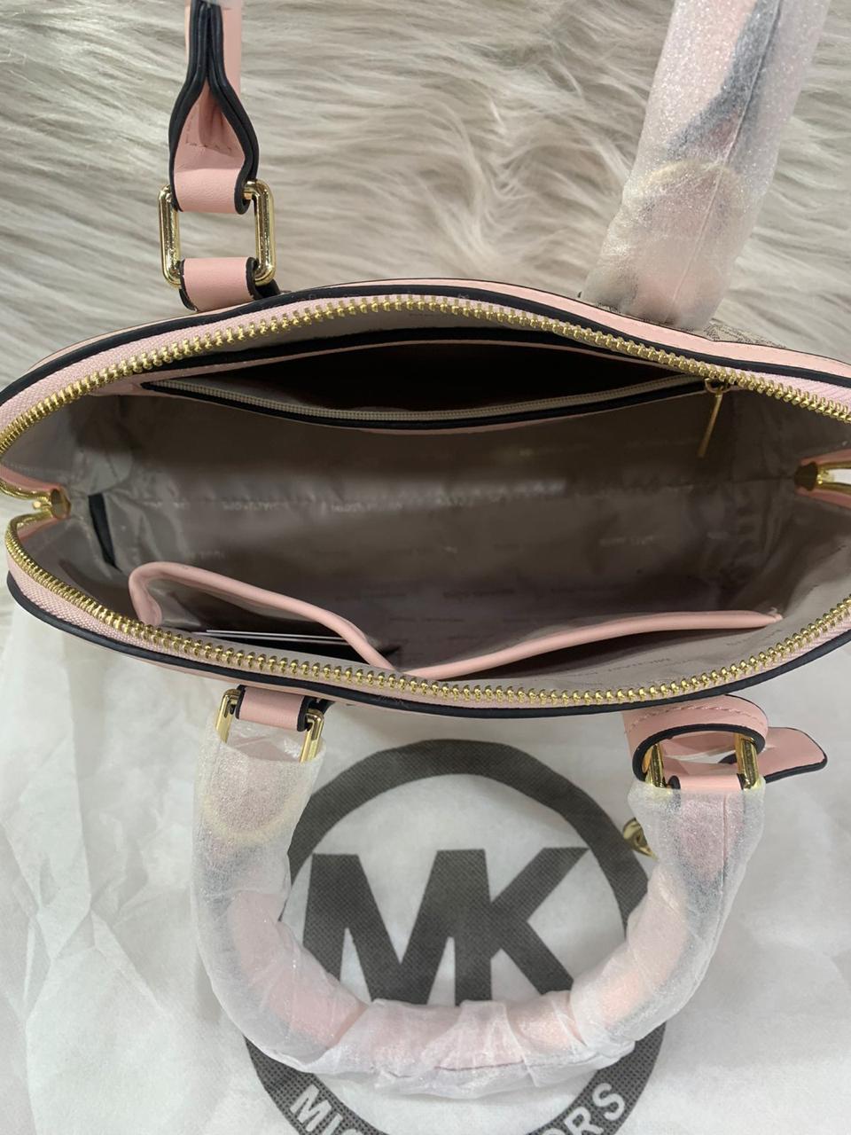 MK Leather Sling Bag with Signature Canvas Wristlet